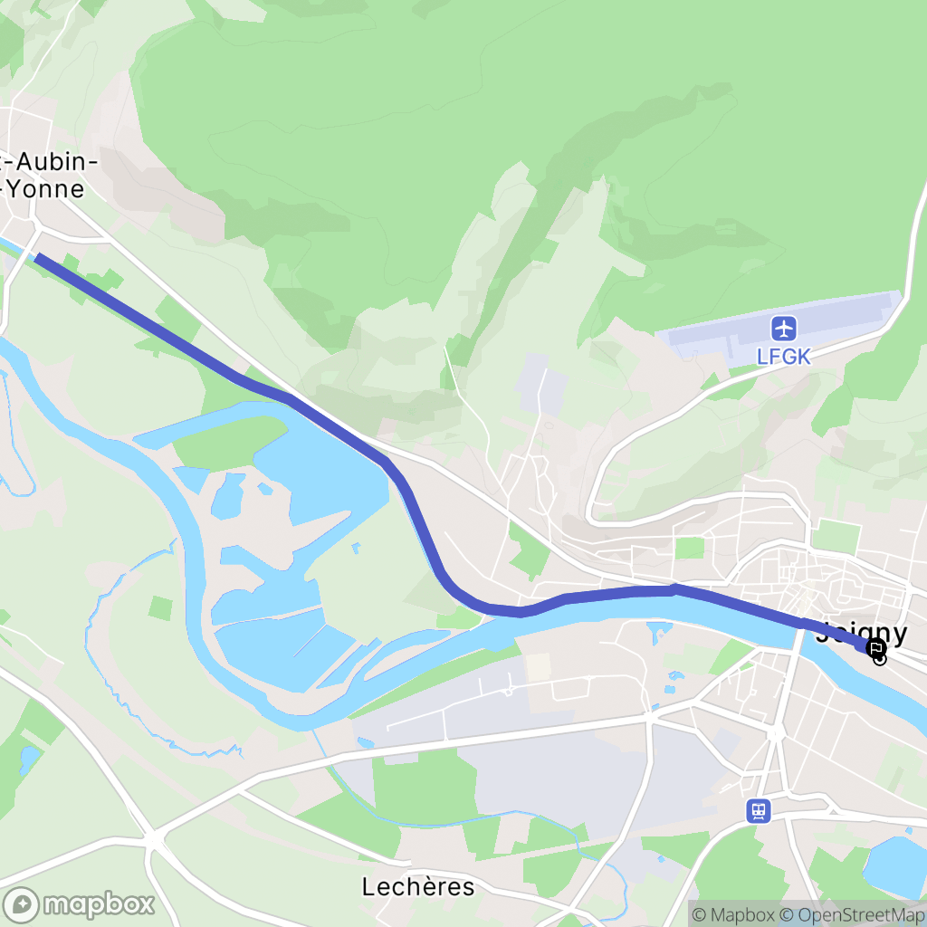 Joigny : carte du parcours de randonnée - France
