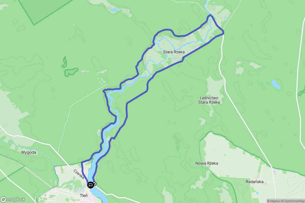 Tleń: mapa trasy - Poland