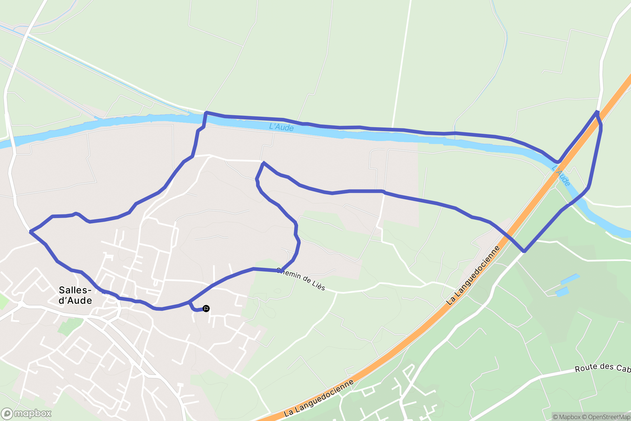 Salles-d'Aude : carte du parcours de randonnée - France