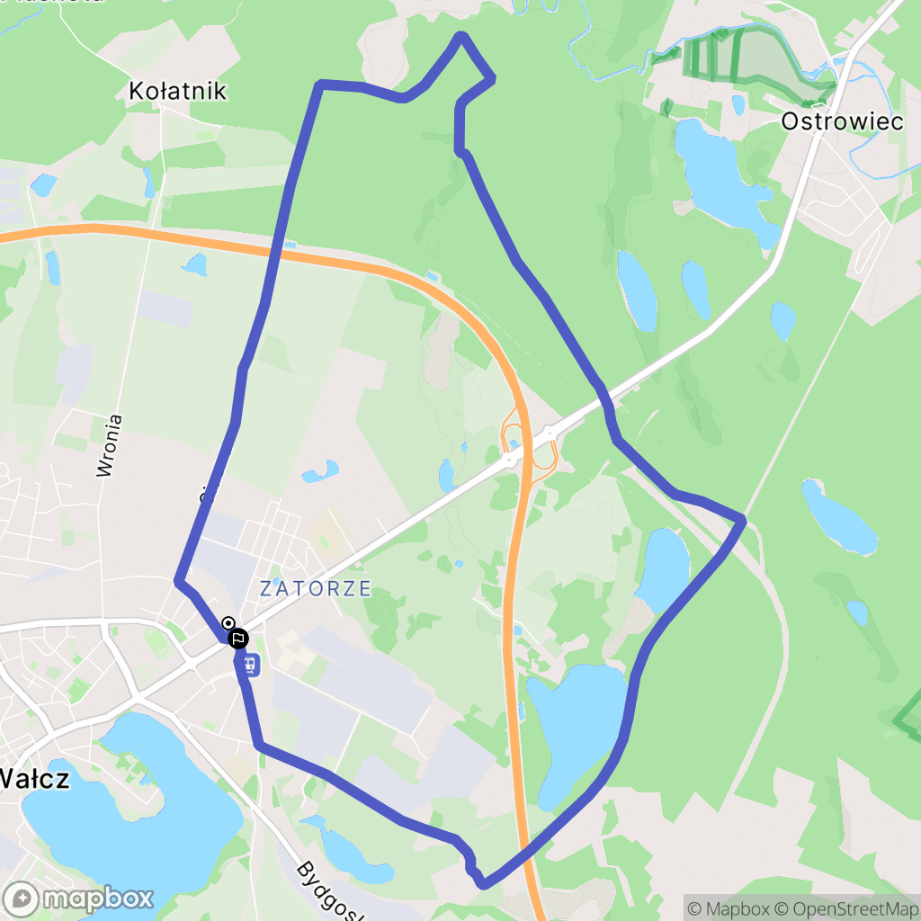 Wałcz: mapa trasy - Poland