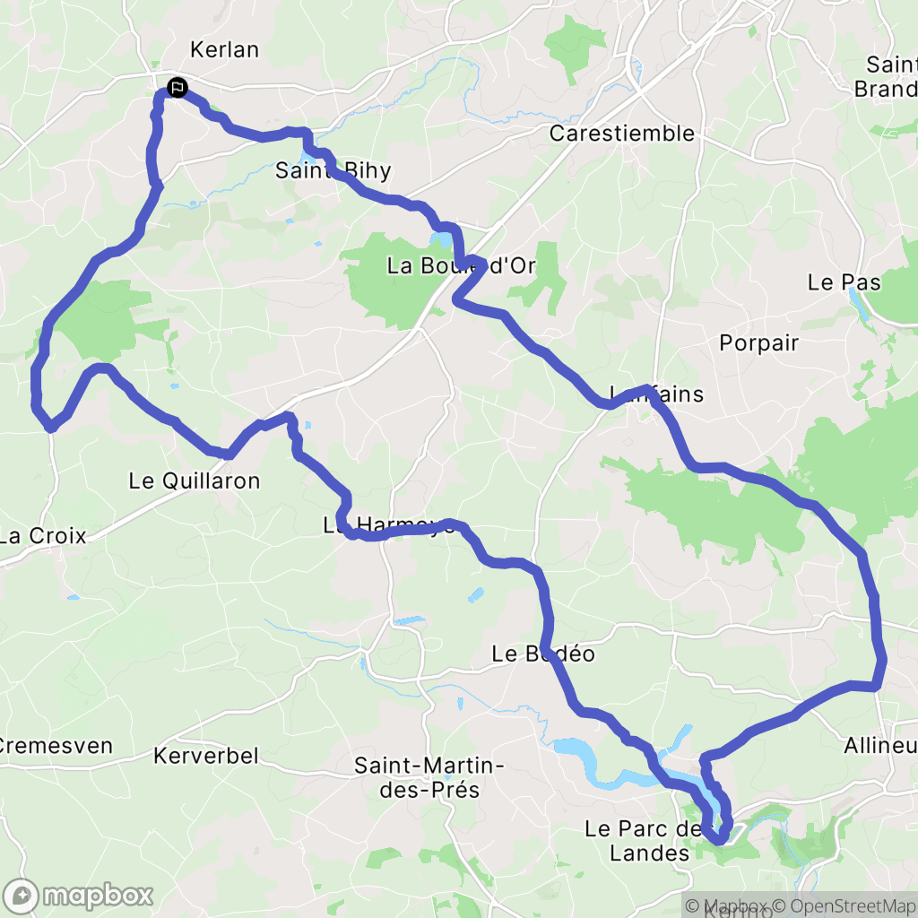 Le Vieux-Bourg : carte du parcours de randonnée - France
