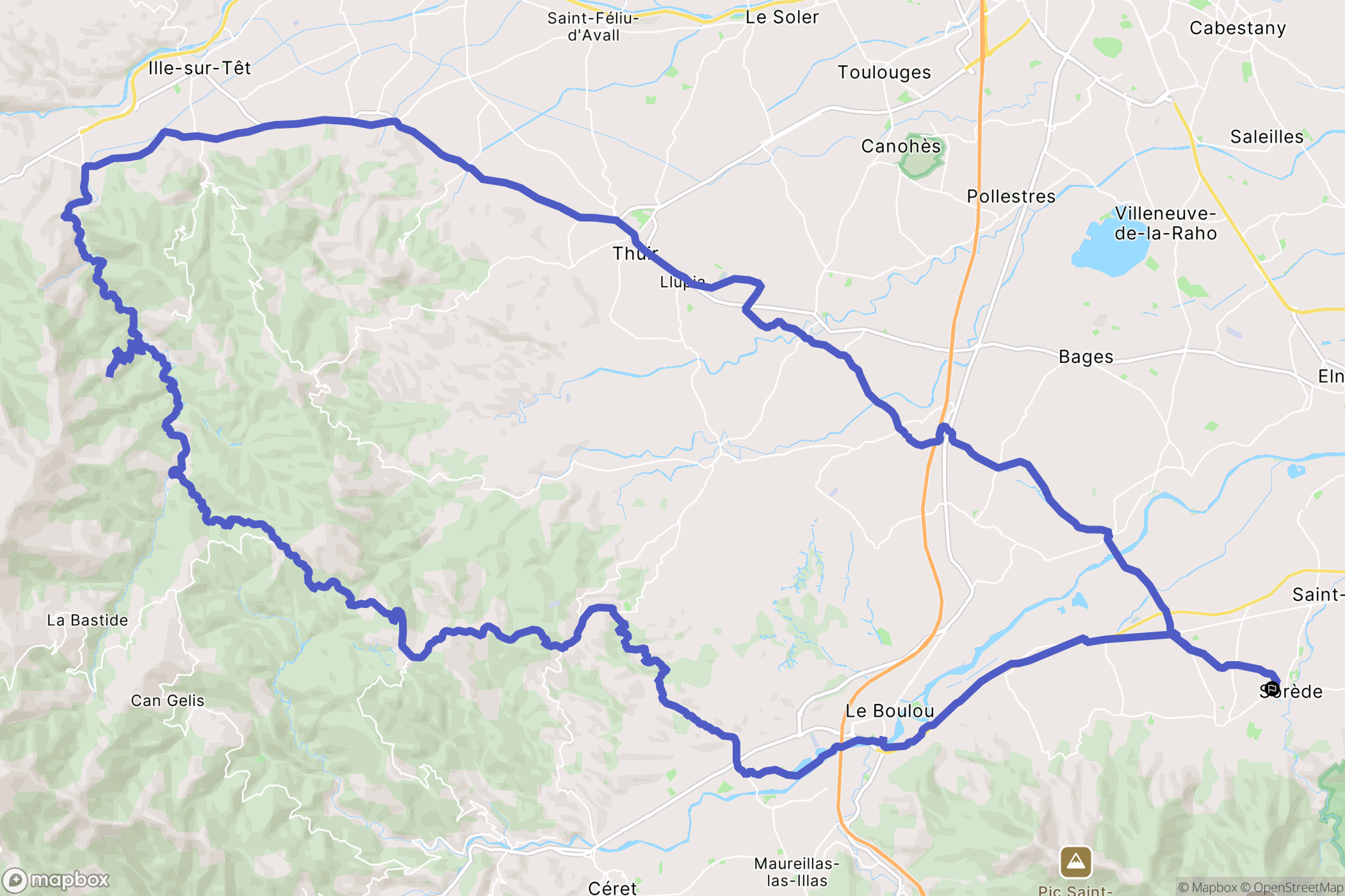 Sorède : carte du parcours de randonnée - France