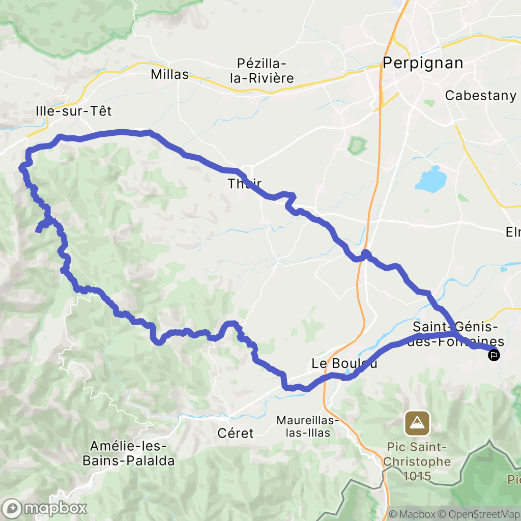 Sorède : carte du parcours de randonnée - France