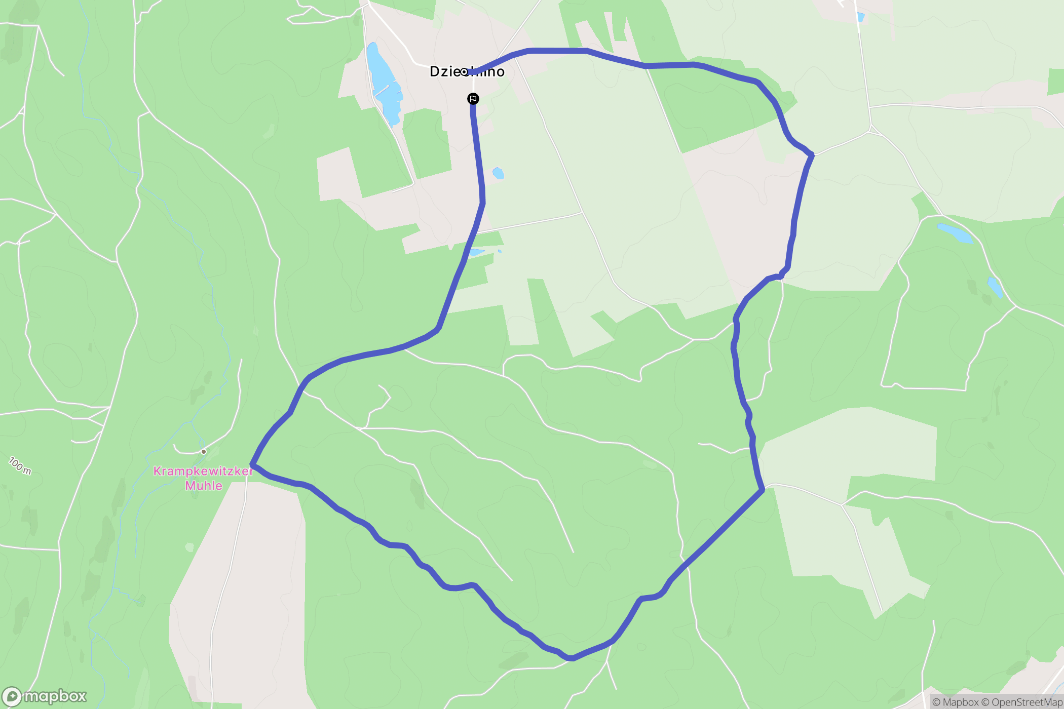 Dziechlino: mapa trasy - Poland