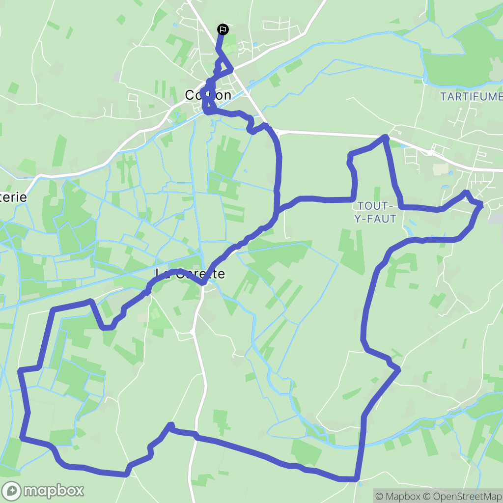 Coulon : carte du parcours de randonnée - France