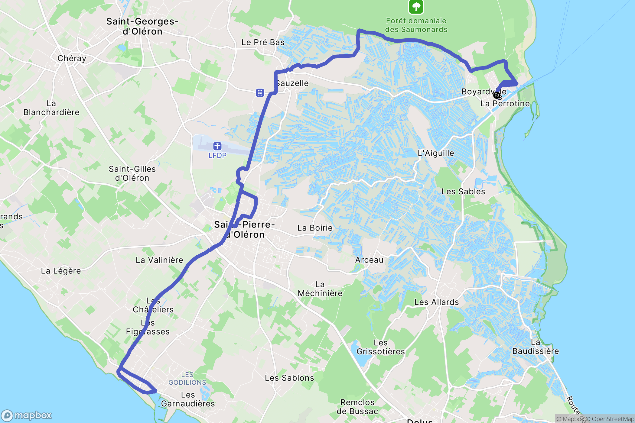 Saint-Georges-d'Oléron : carte du parcours de randonnée - France