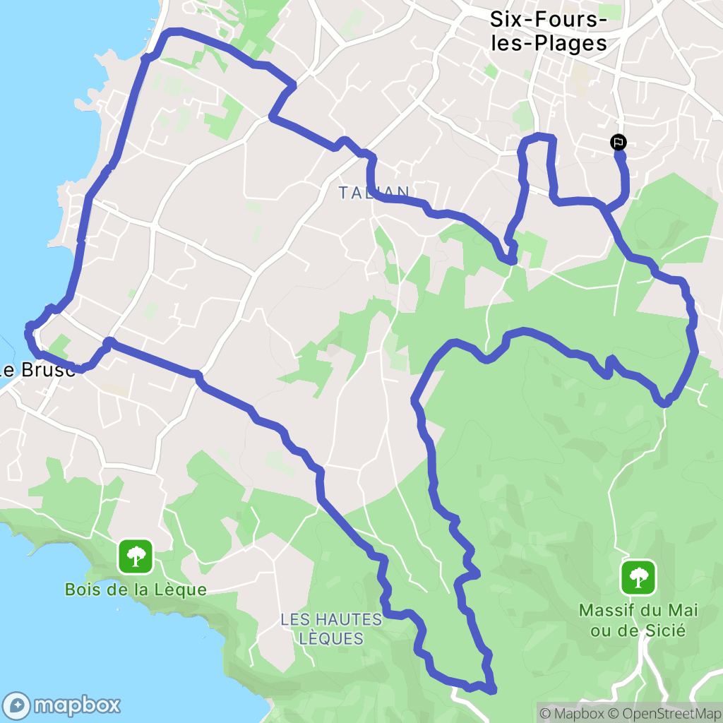 Six-Fours-les-Plages : carte du parcours de randonnée - France