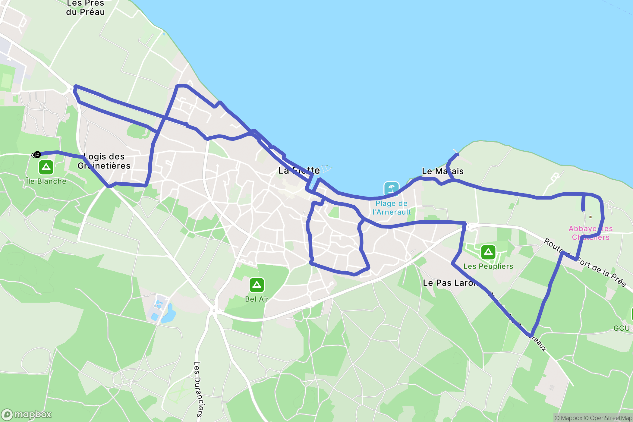 Saint-Martin-de-Ré : carte du parcours de randonnée - France
