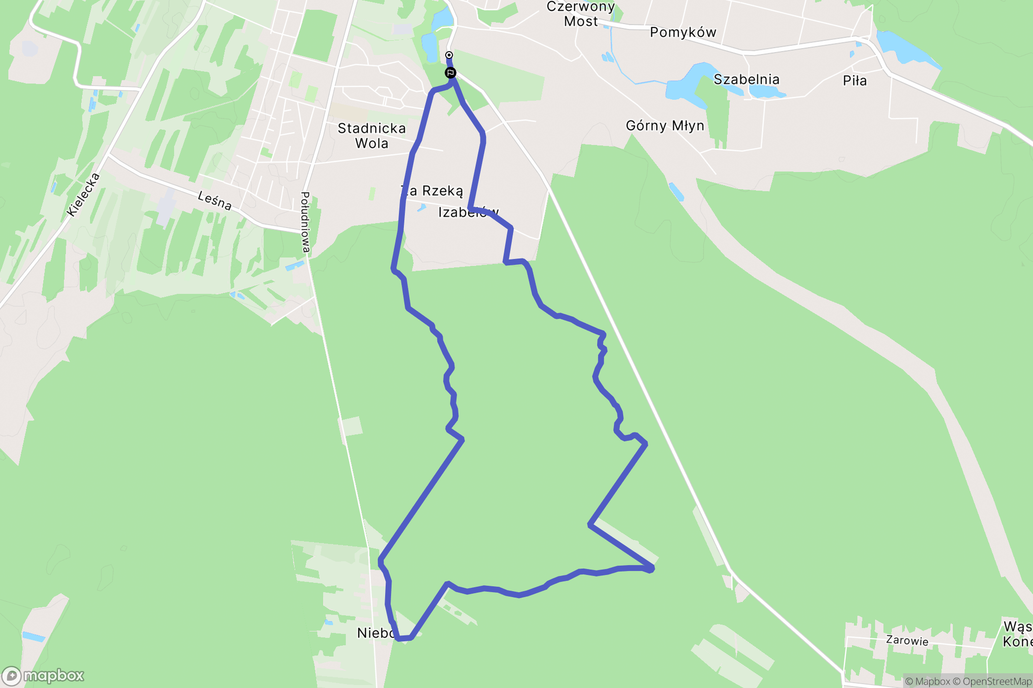 Końskie: mapa trasy - Poland
