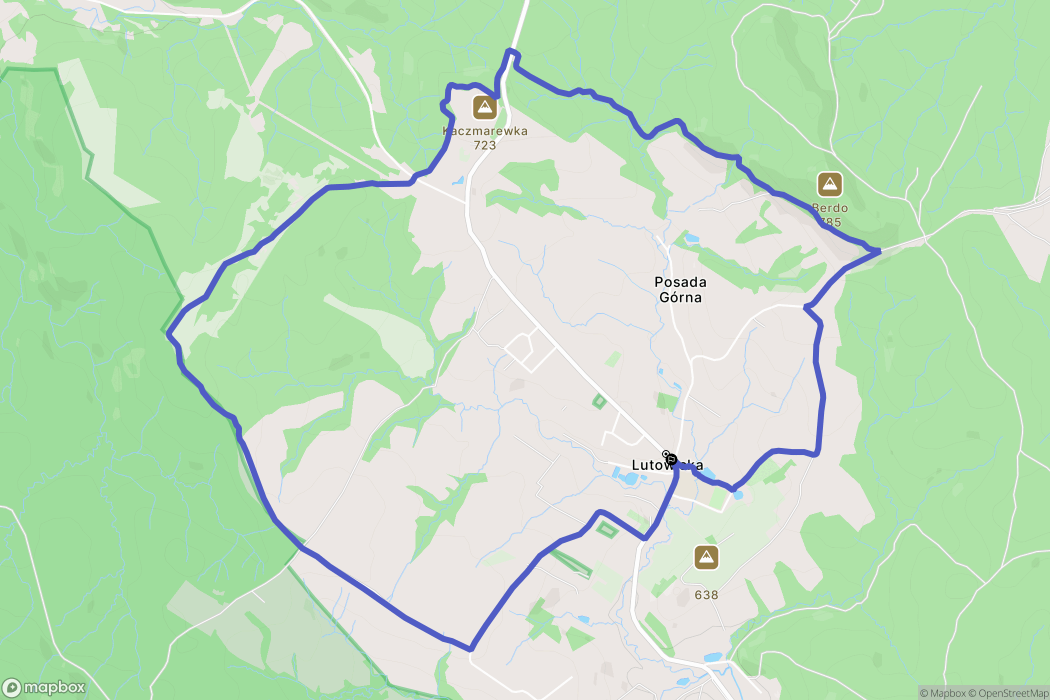 Lutowiska: mapa trasy - Poland