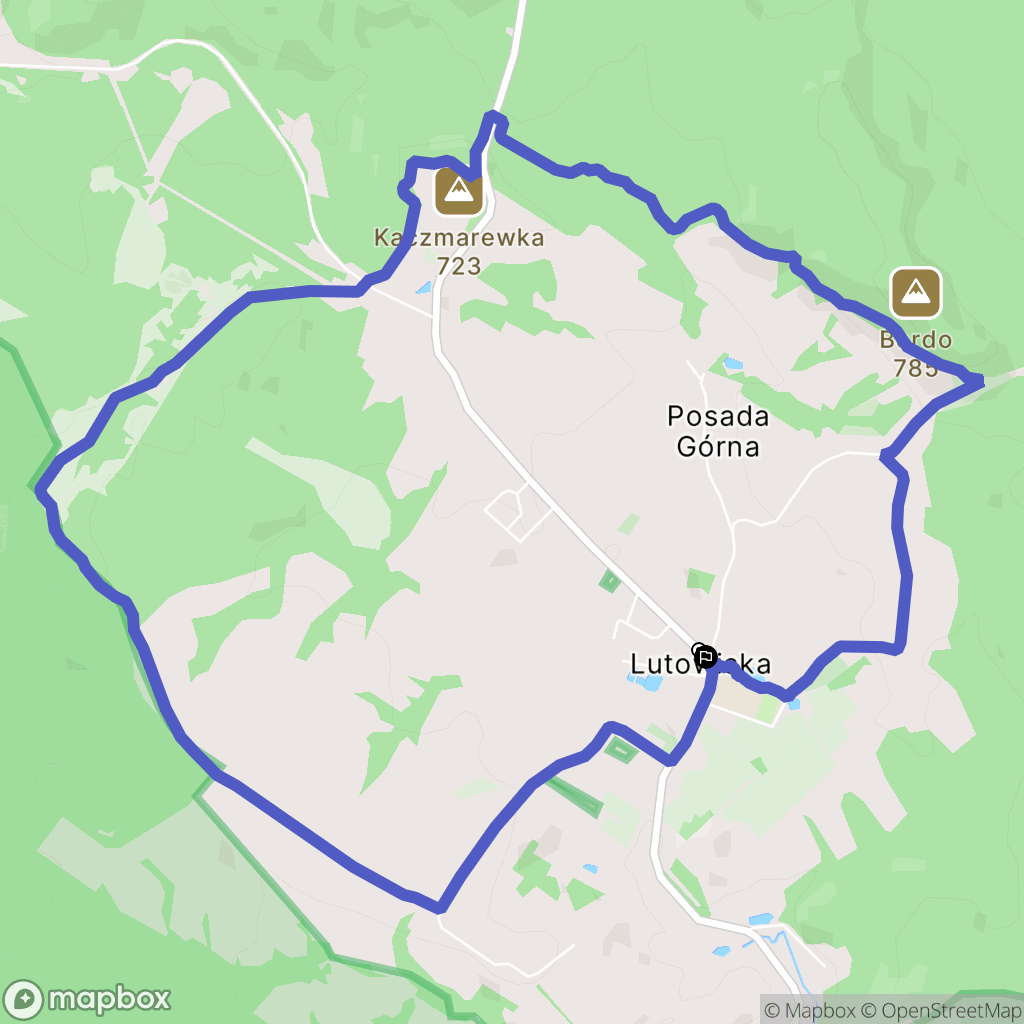 Lutowiska: mapa trasy - Poland