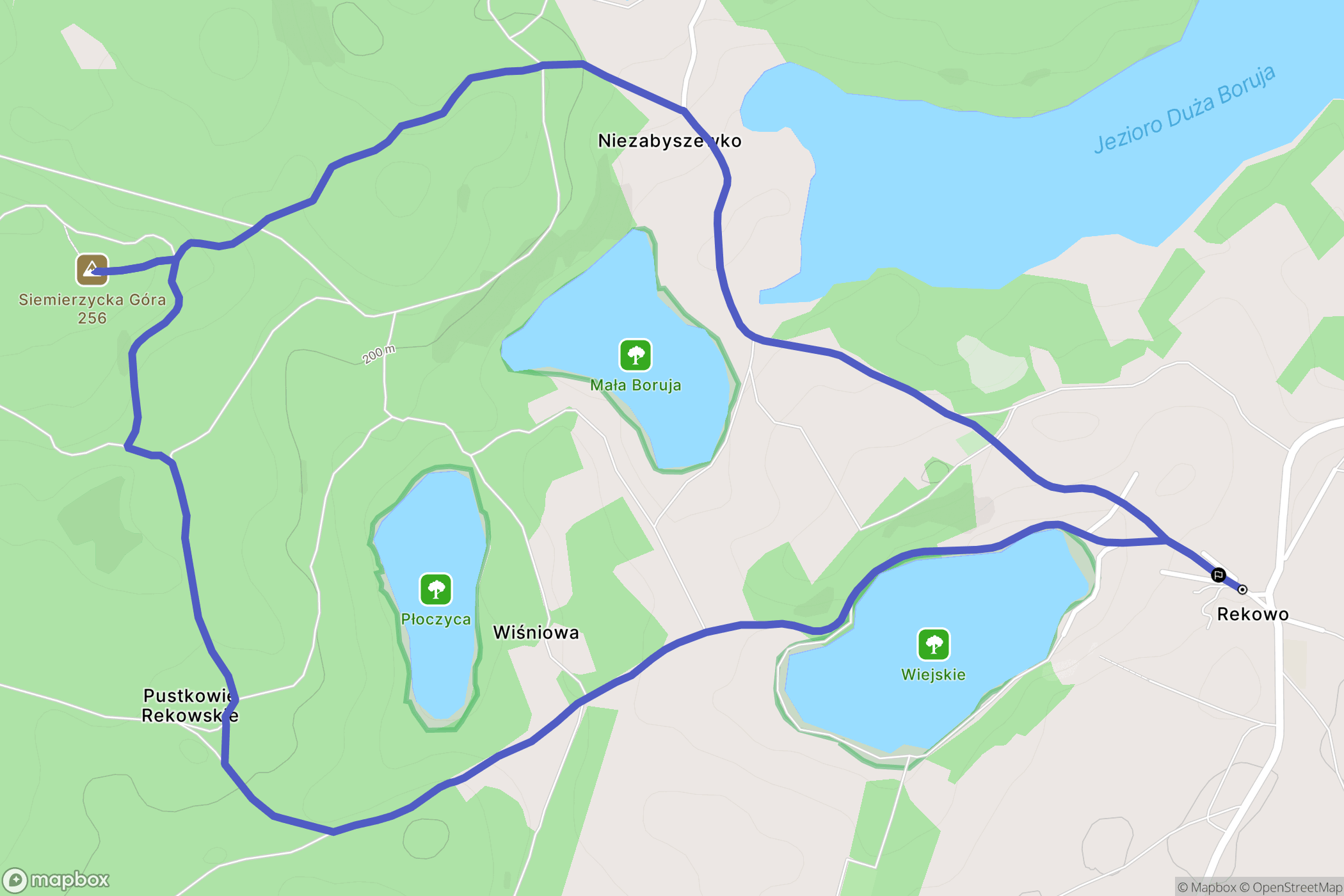 Rekowo: mapa trasy - Poland