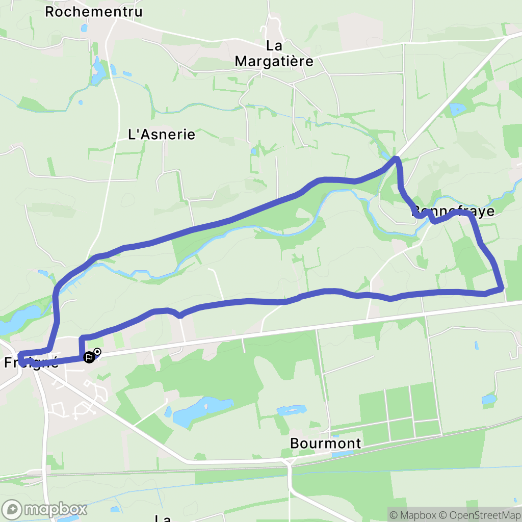 Vallons-de-L'Erdre : carte du parcours de randonnée - France