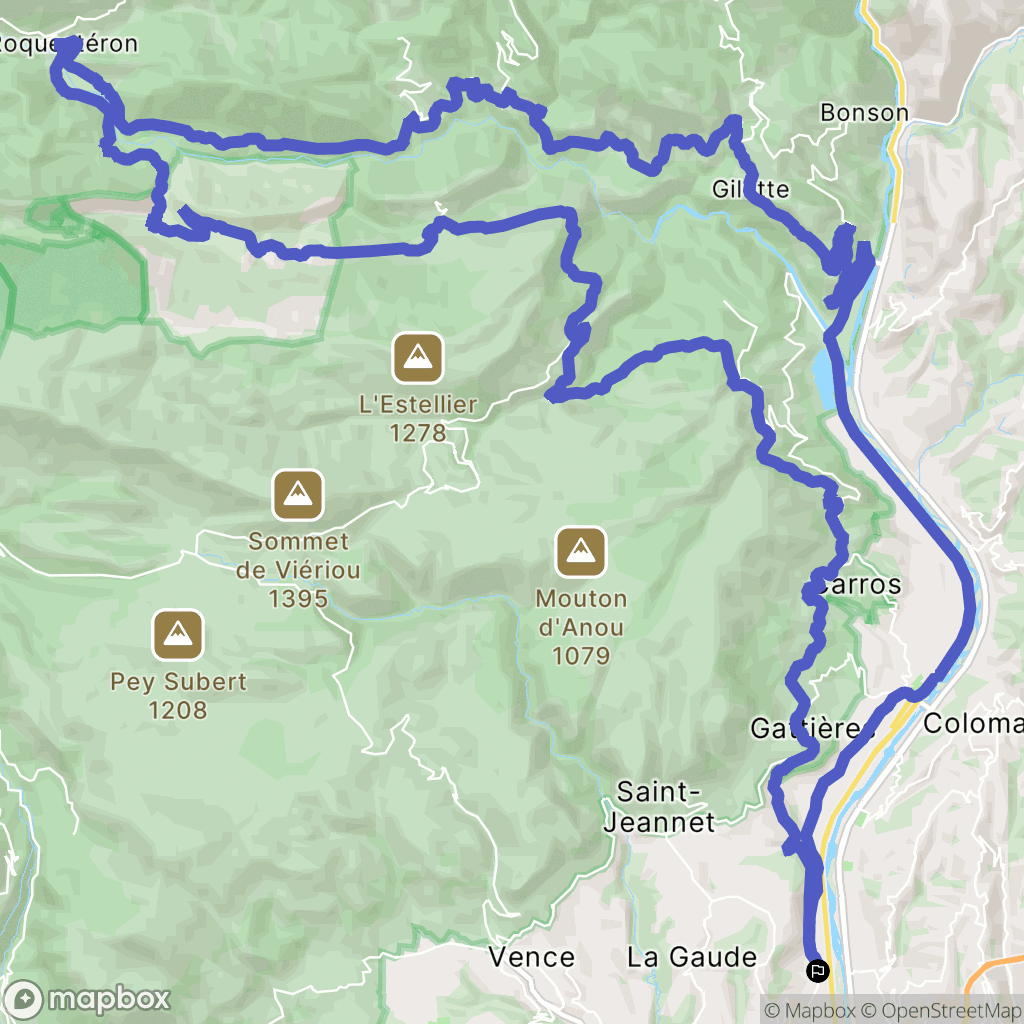 La Gaude : carte du parcours de randonnée - France