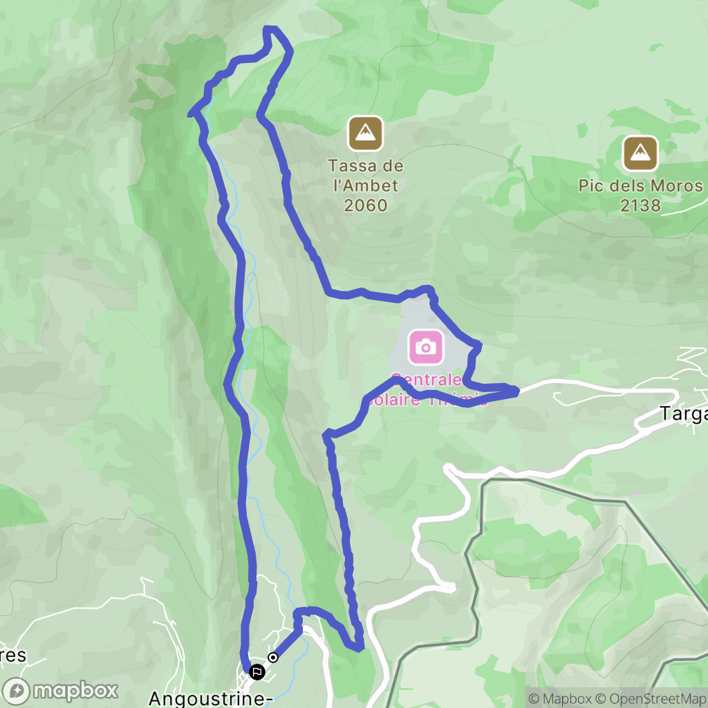 Angoustrine-Villeneuve-des-Escaldes : carte du parcours de randonnée - France