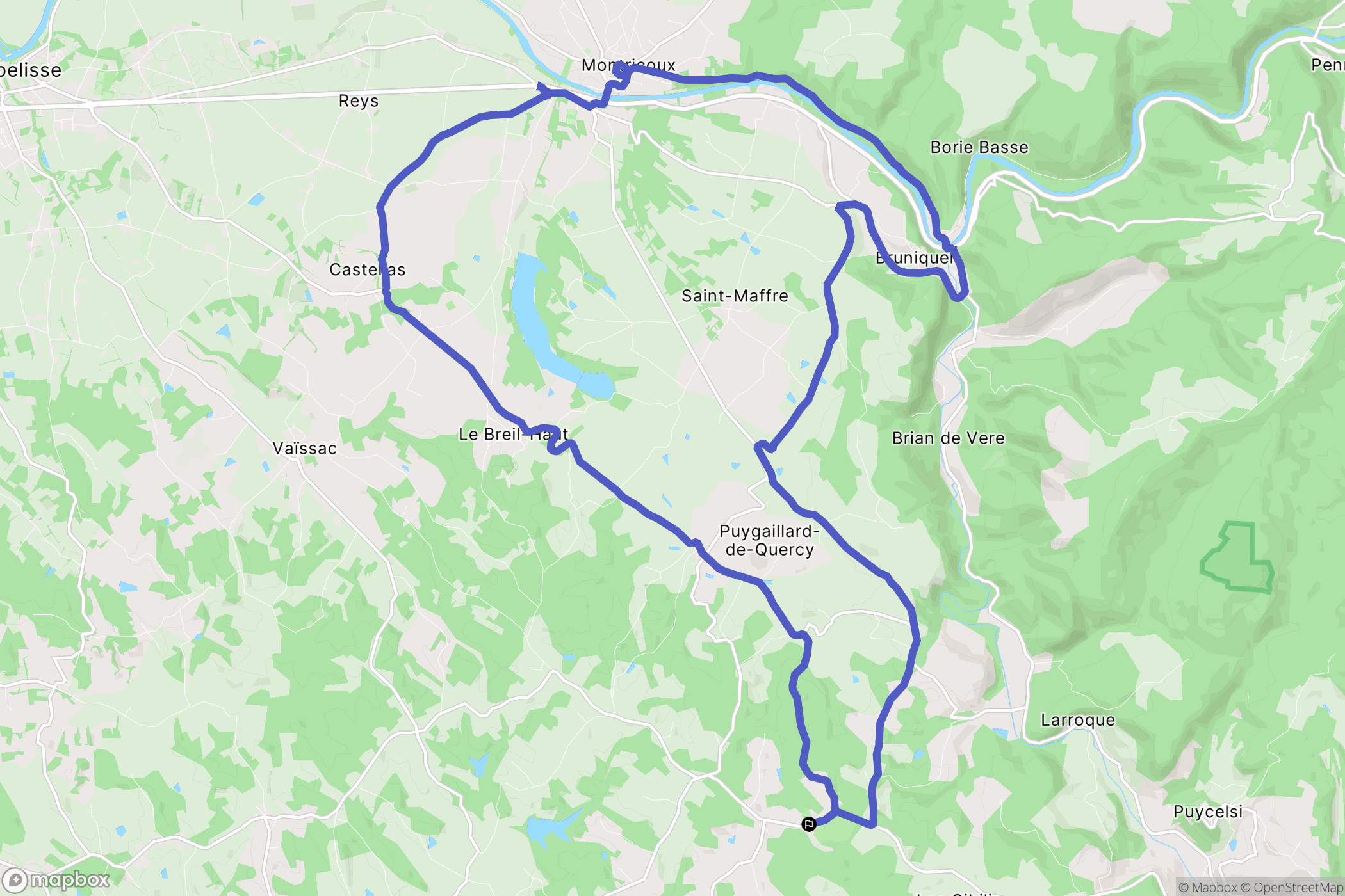 Puygaillard-de-Quercy : carte du parcours de randonnée - France