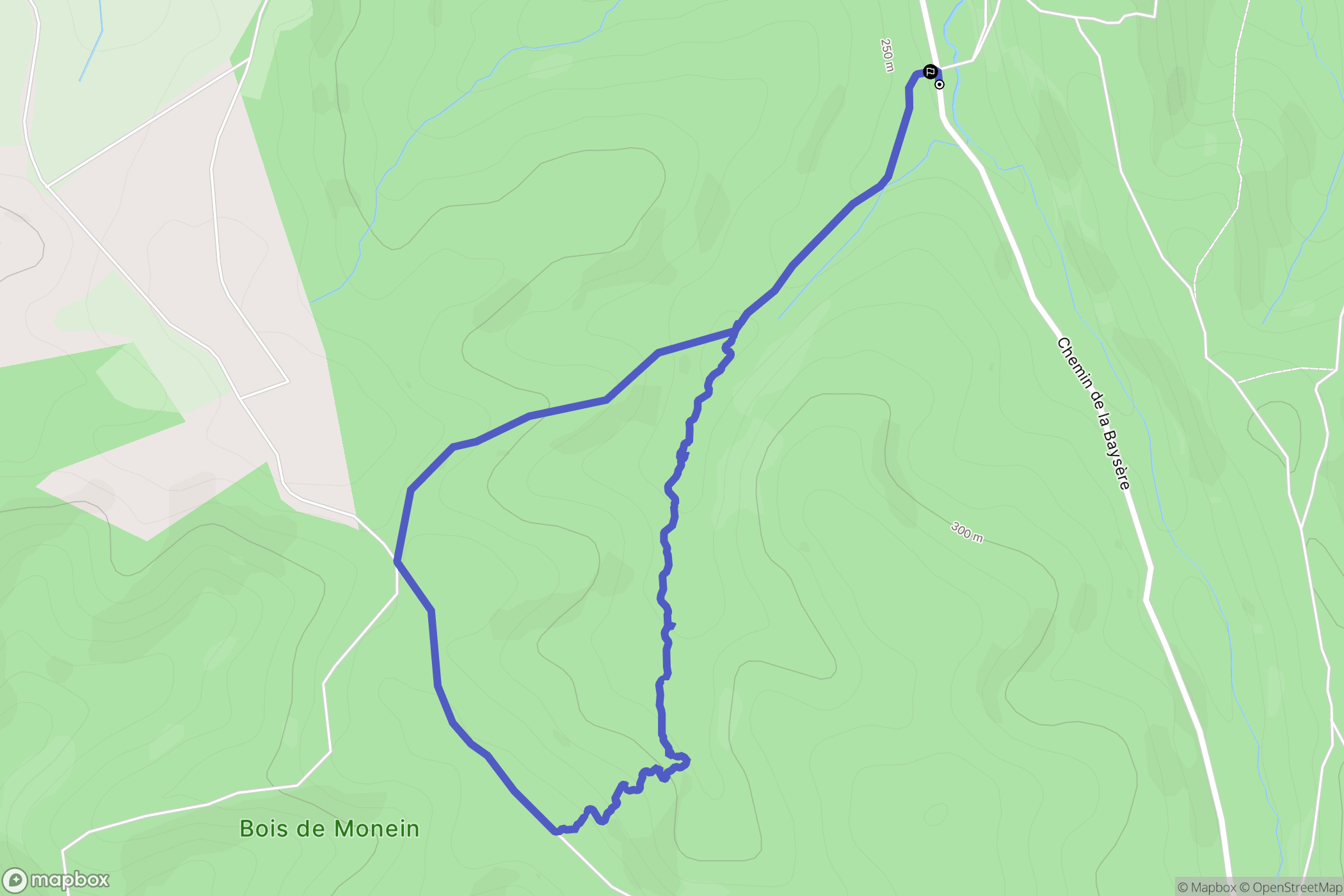 Monein : carte du parcours de randonnée - France