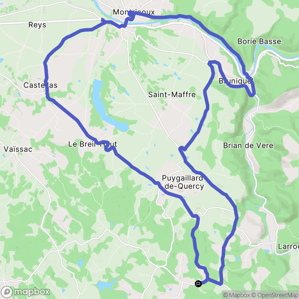 Puygaillard-de-Quercy : carte du parcours de randonnée - France