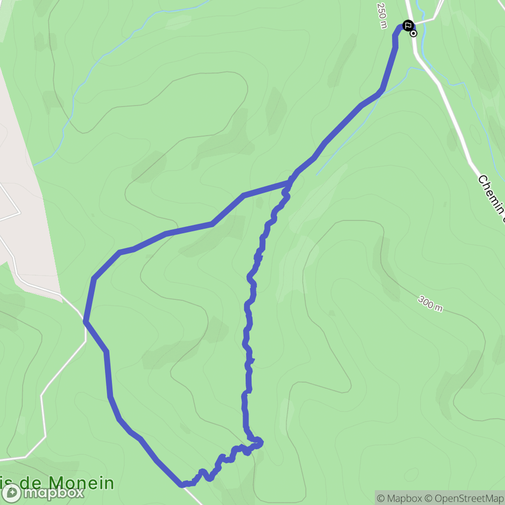 Monein : carte du parcours de randonnée - France
