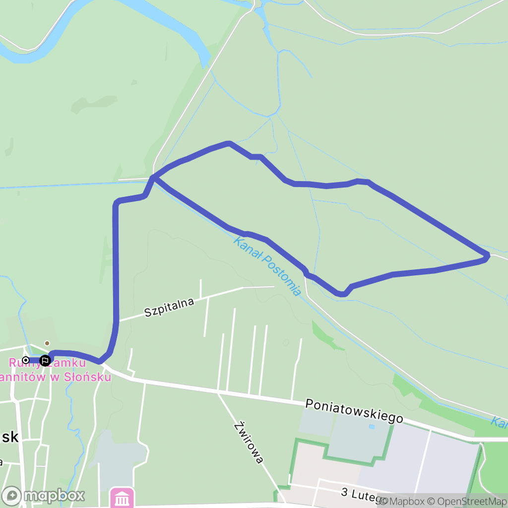 Słońsk: mapa trasy - Poland