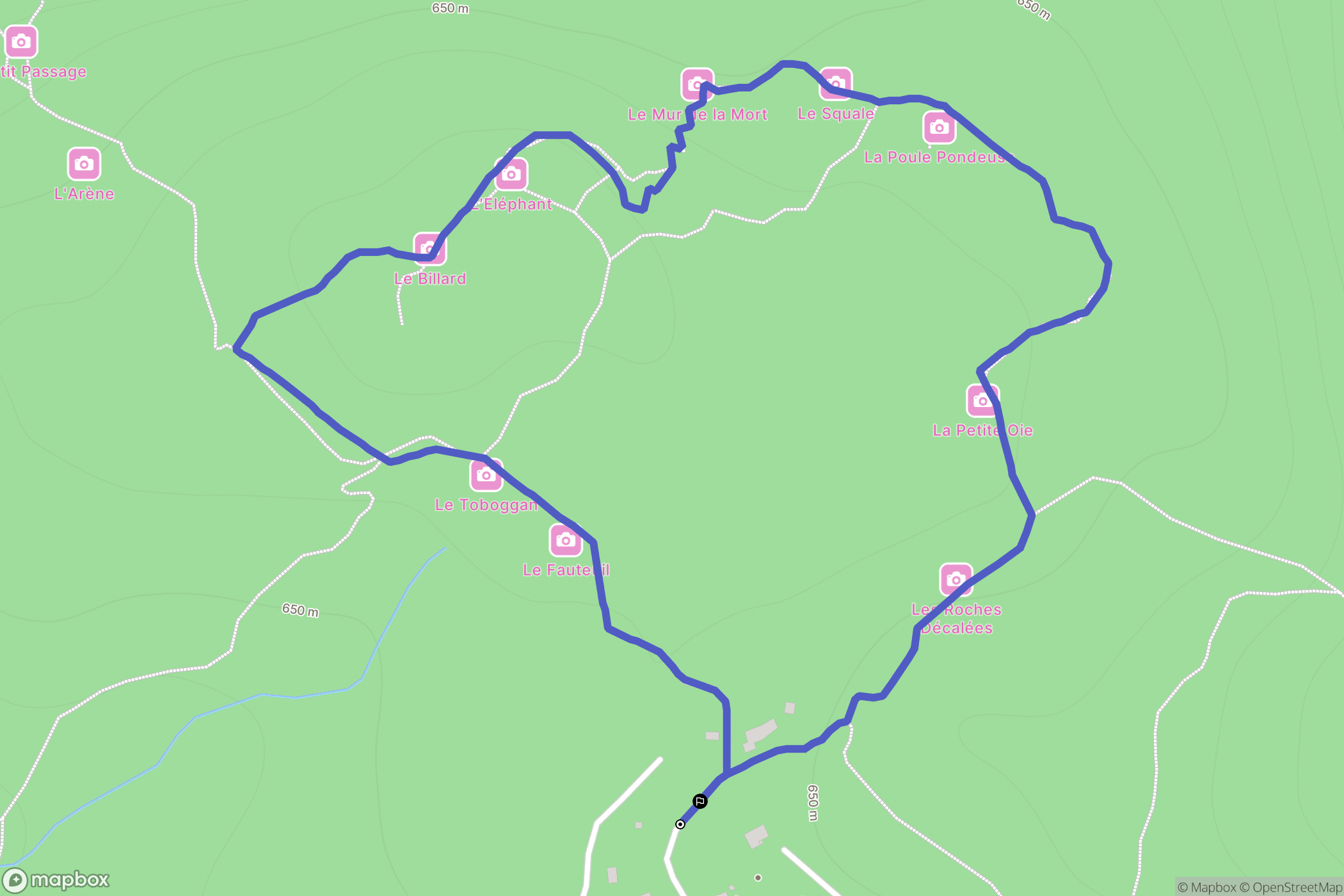 Lacrouzette : carte du parcours de randonnée - France