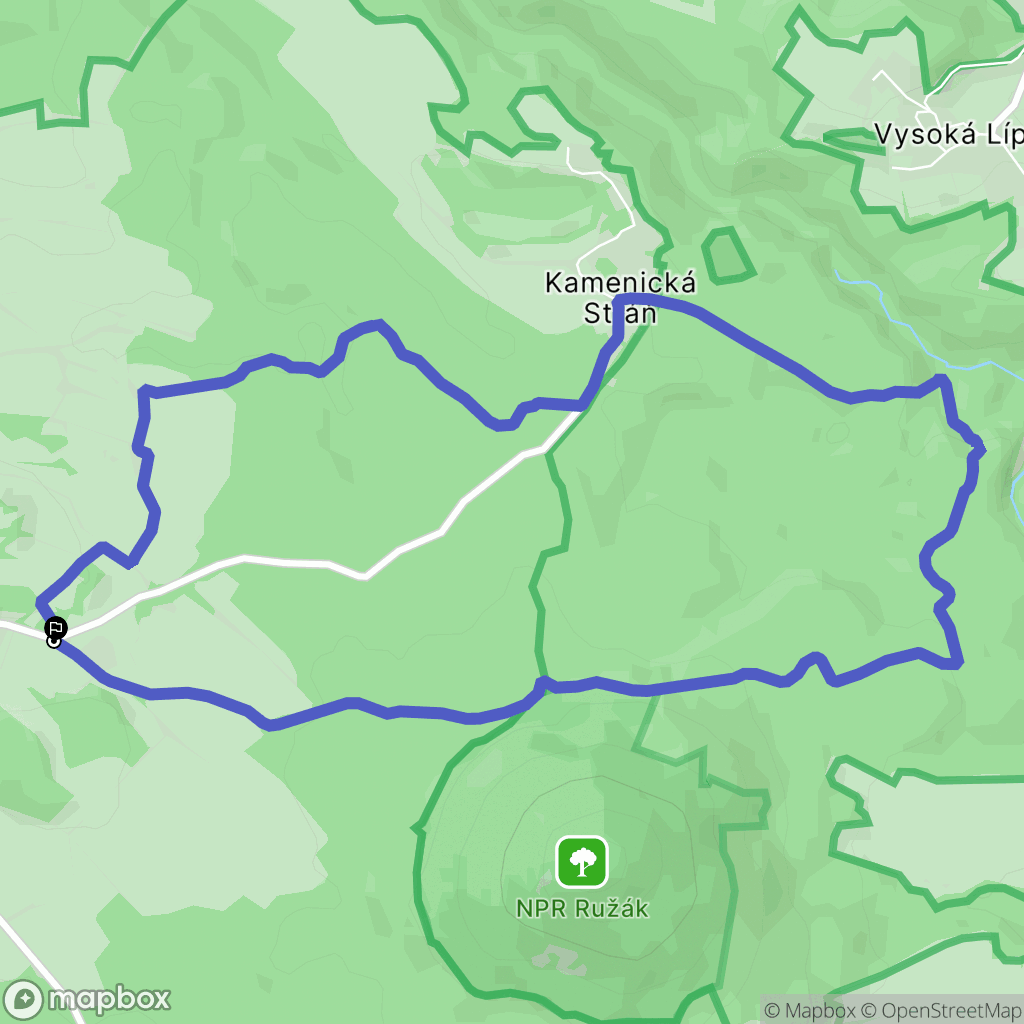 Růžová: mapa trasy - Czechia