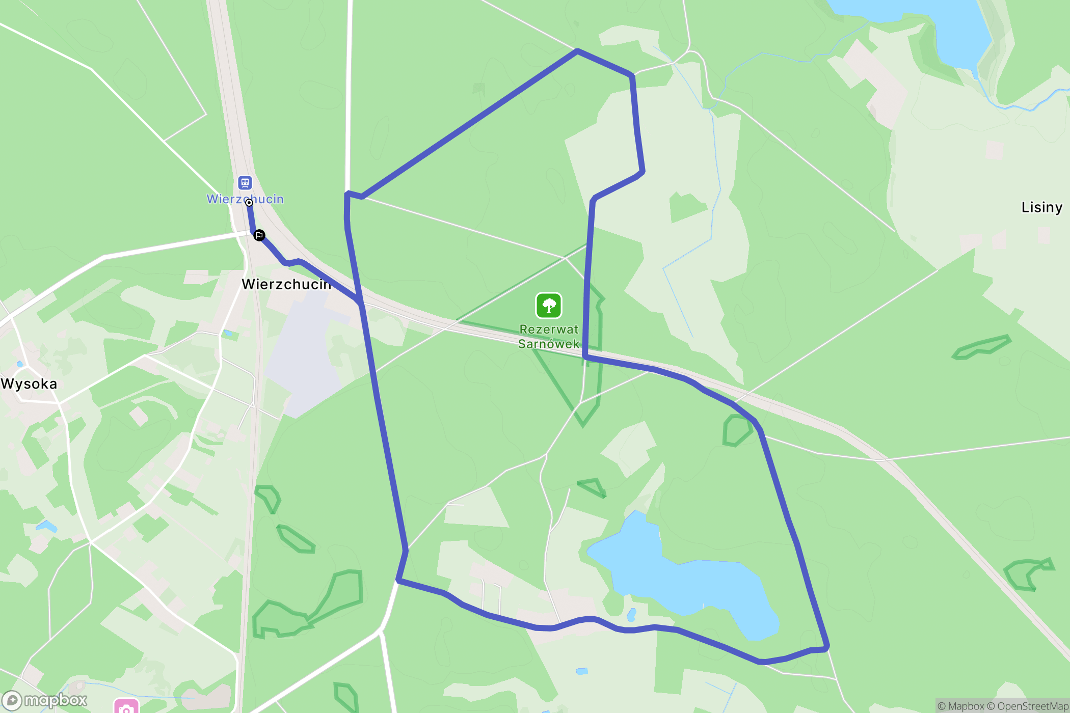 Suchom-Lisiny: mapa trasy - Poland