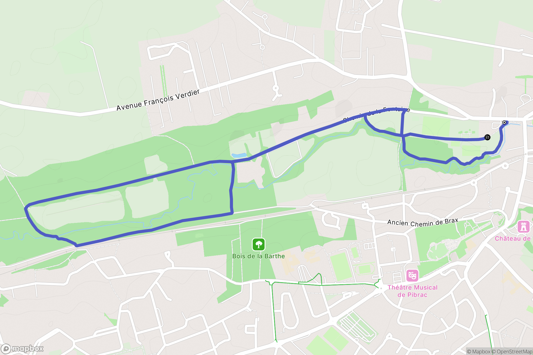 Pibrac : carte du parcours de randonnée - France