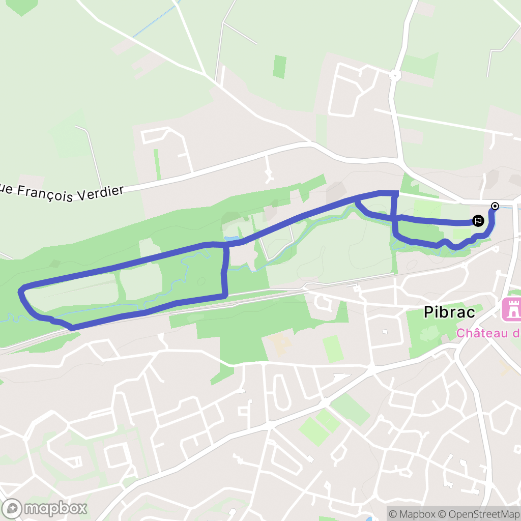Pibrac : carte du parcours de randonnée - France