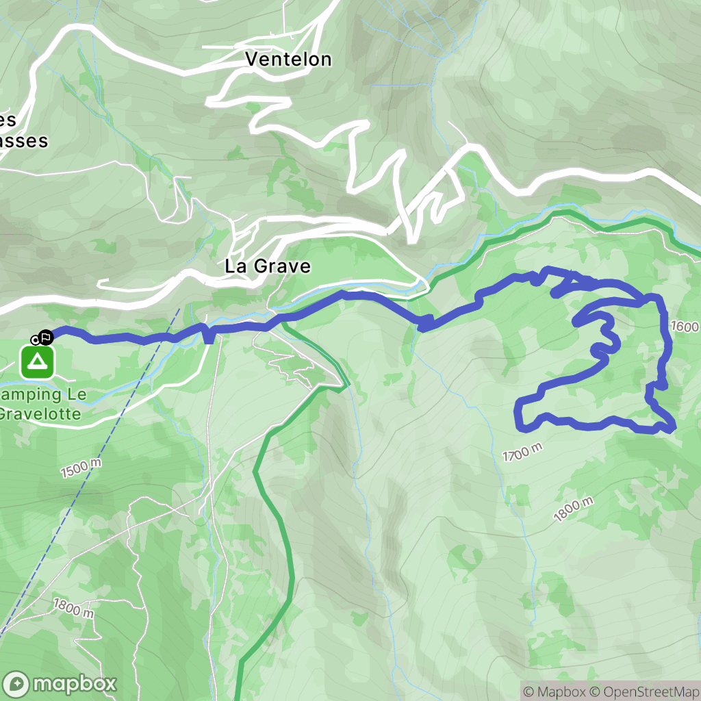 La Grave : carte du parcours de randonnée - France