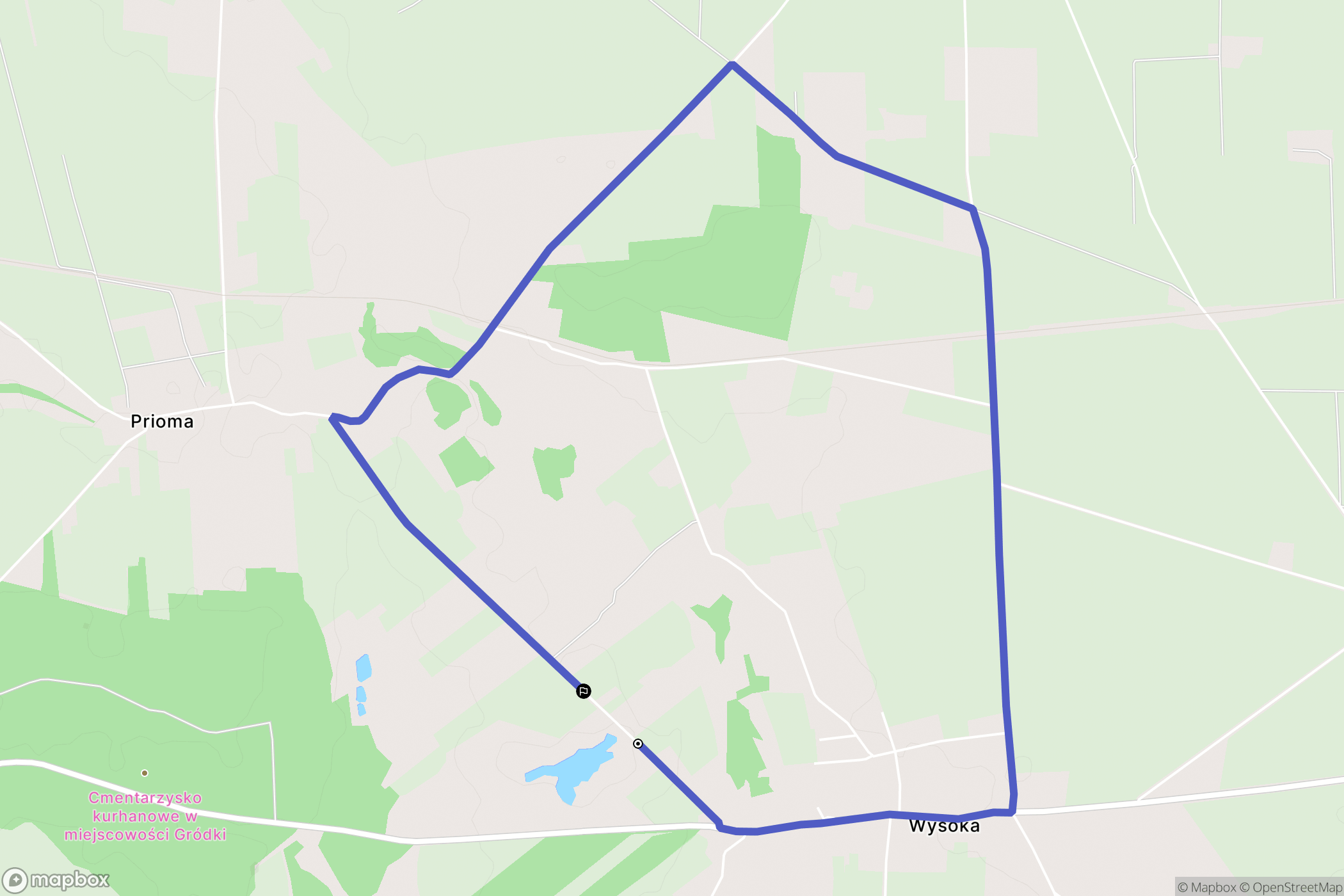 Wysoka: mapa trasy - Poland