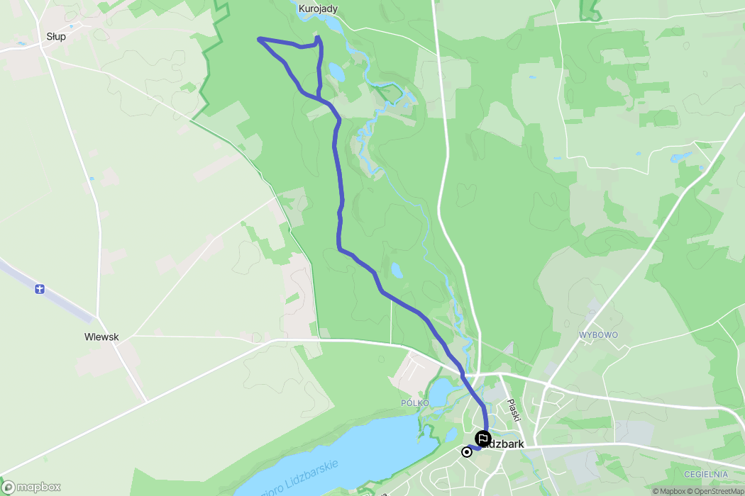 Lidzbark: mapa trasy - Poland