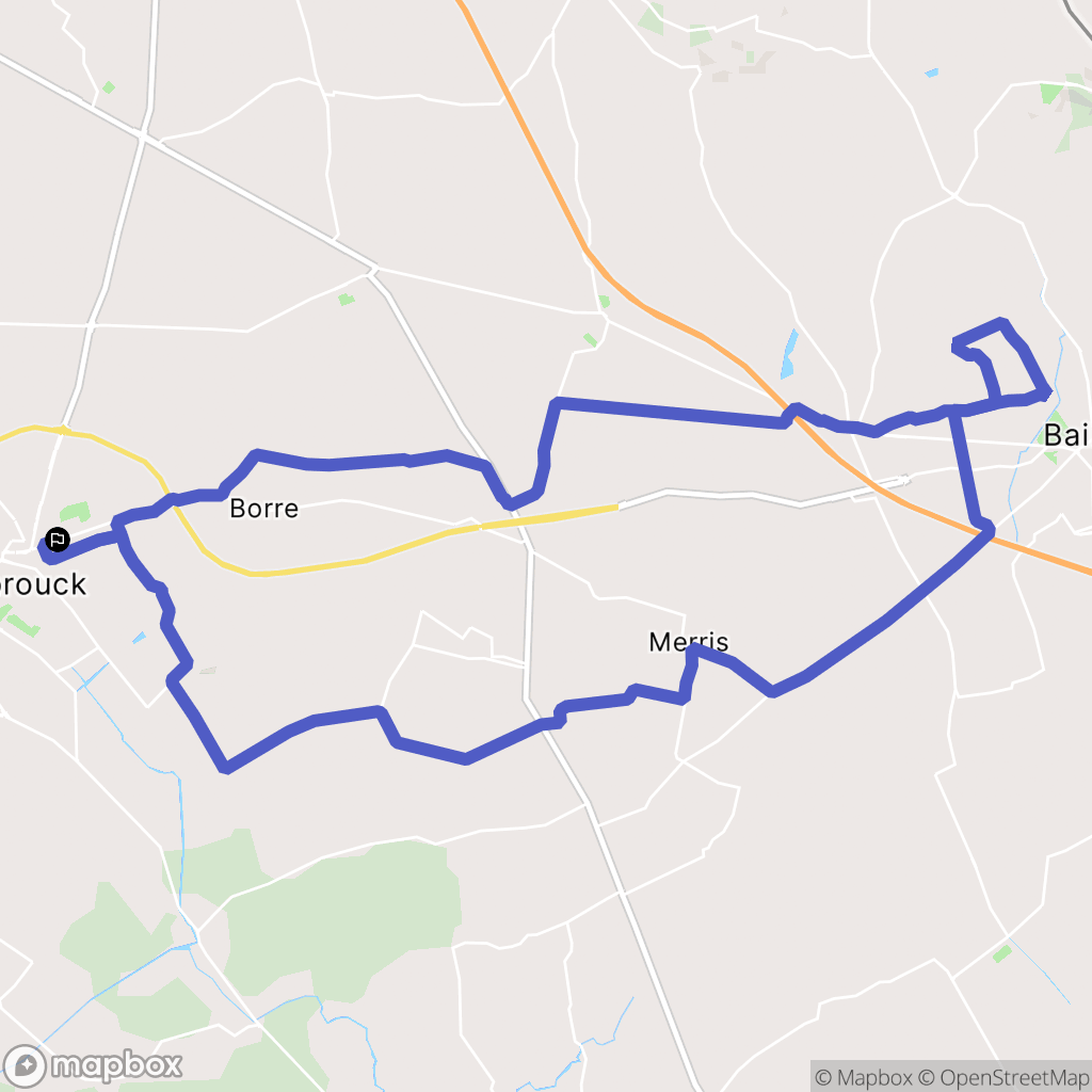 Hazebrouck : carte du parcours de randonnée - France