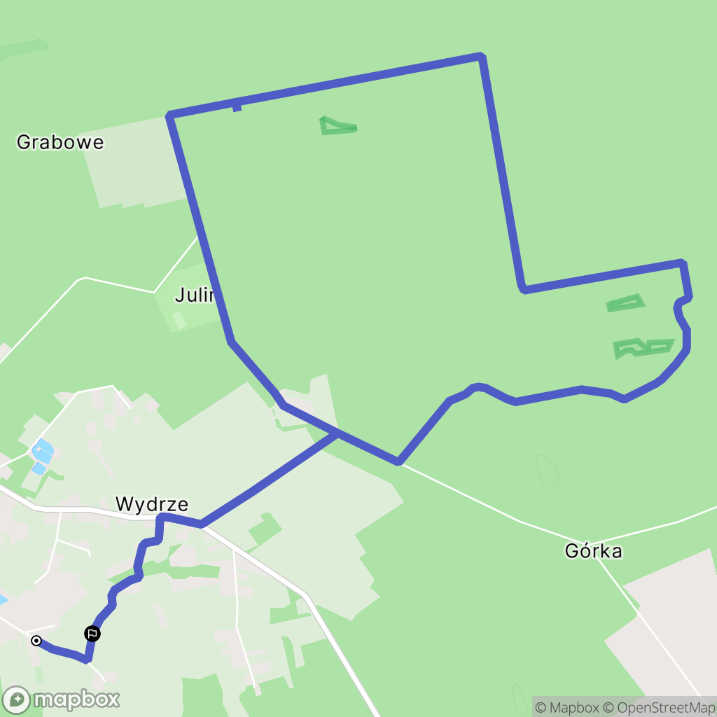 Wydrze: mapa trasy - Poland