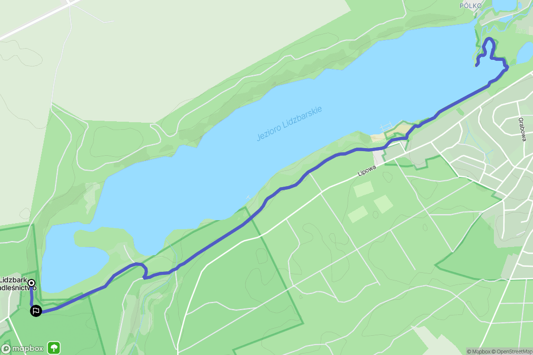 Lidzbark-Nadleśnictwo: mapa trasy - Poland
