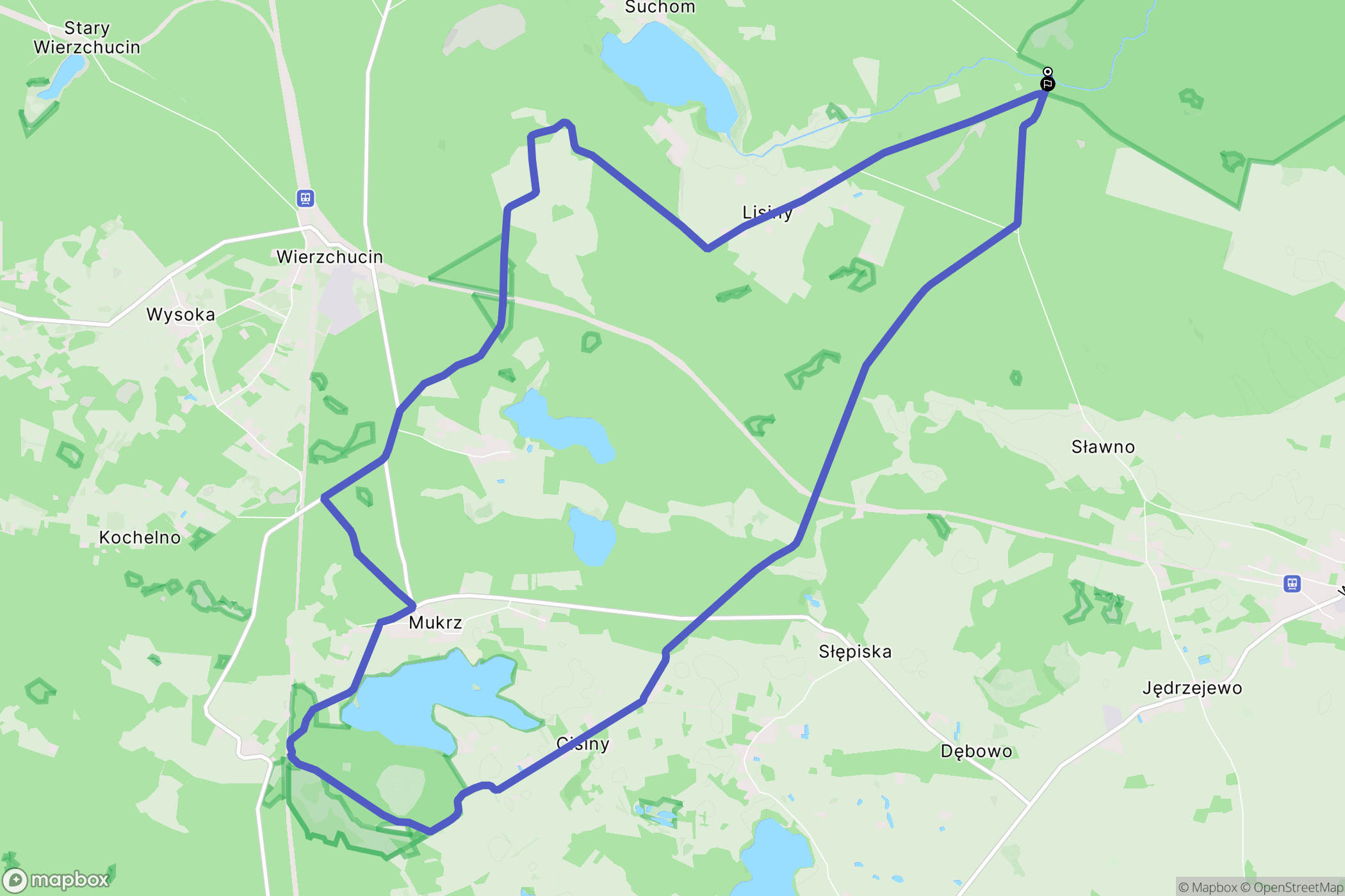 Lnianek: mapa trasy - Poland