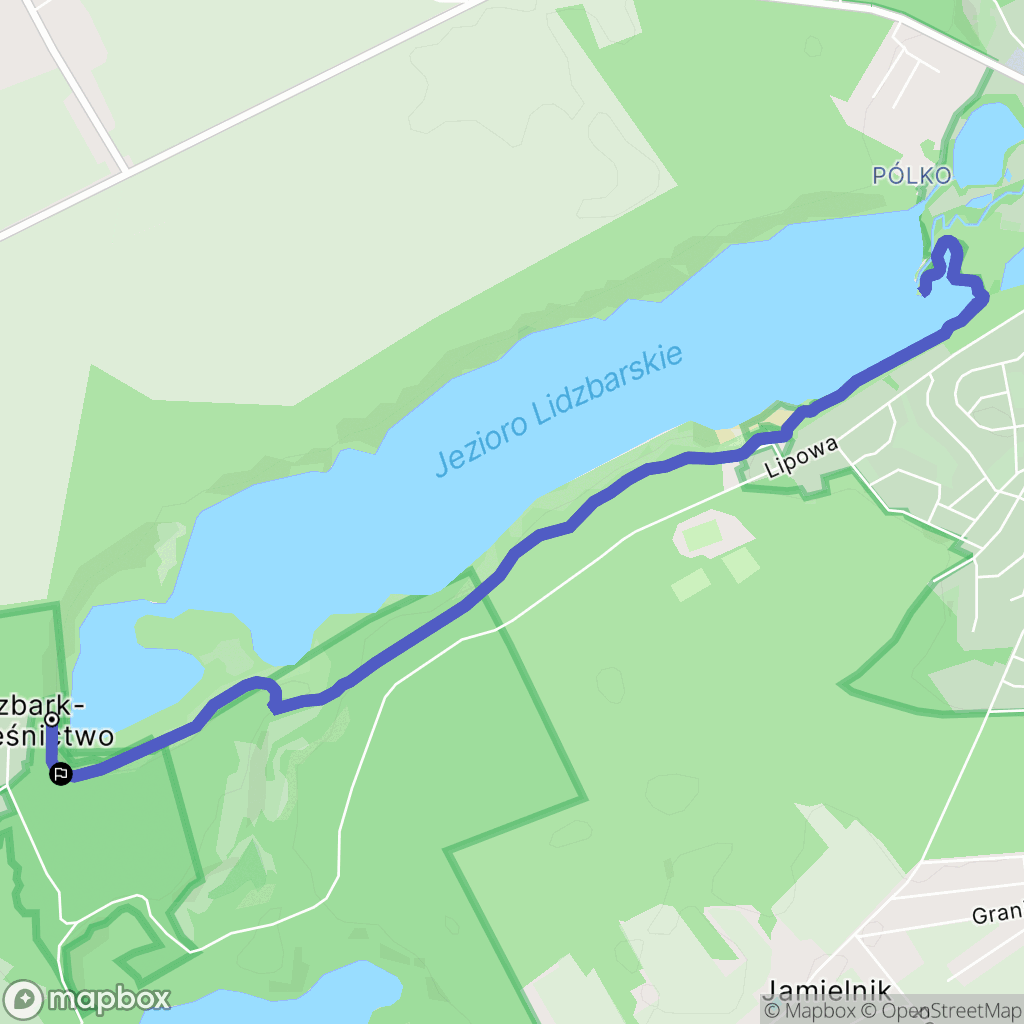 Lidzbark-Nadleśnictwo: mapa trasy - Poland