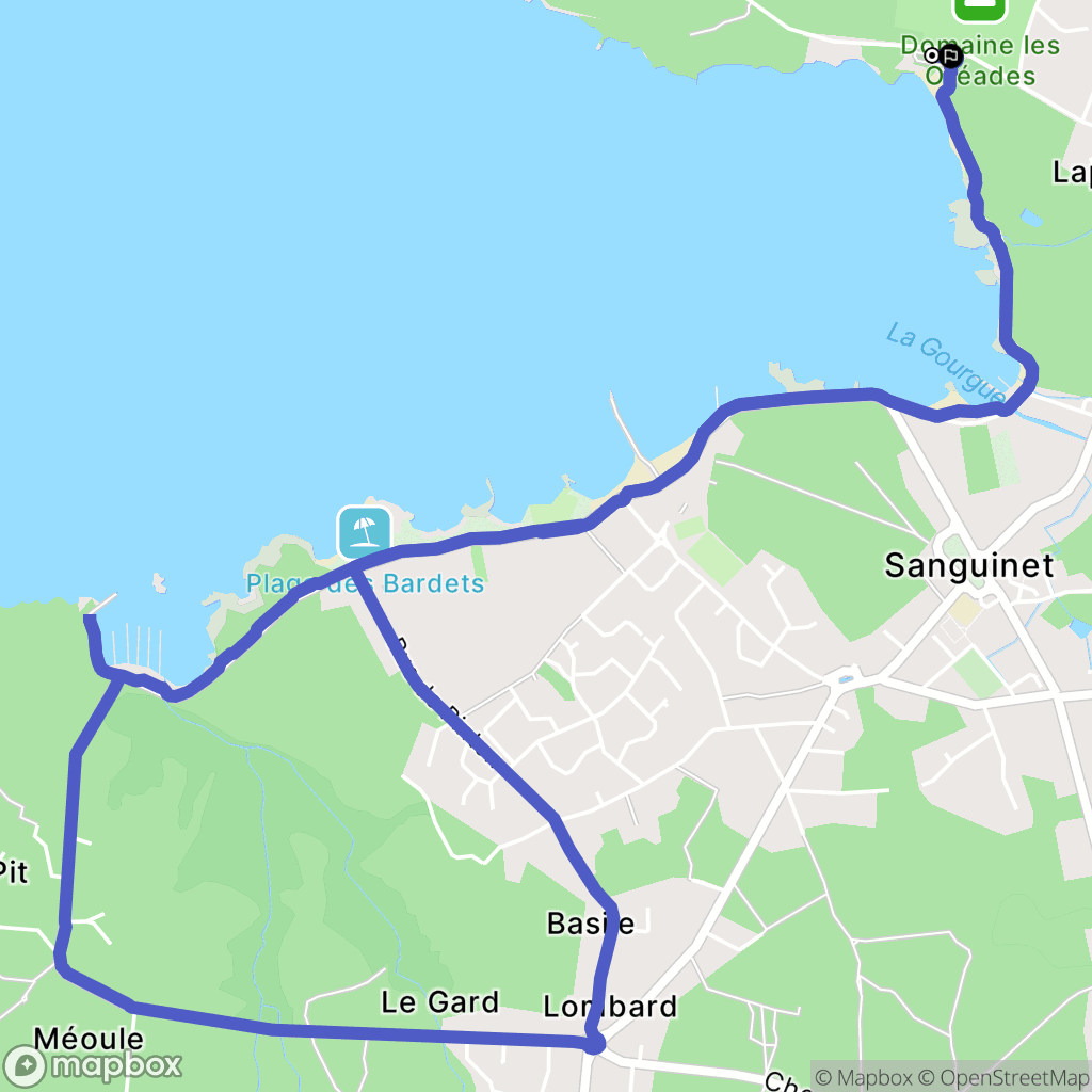 Sanguinet : carte du parcours de randonnée - France