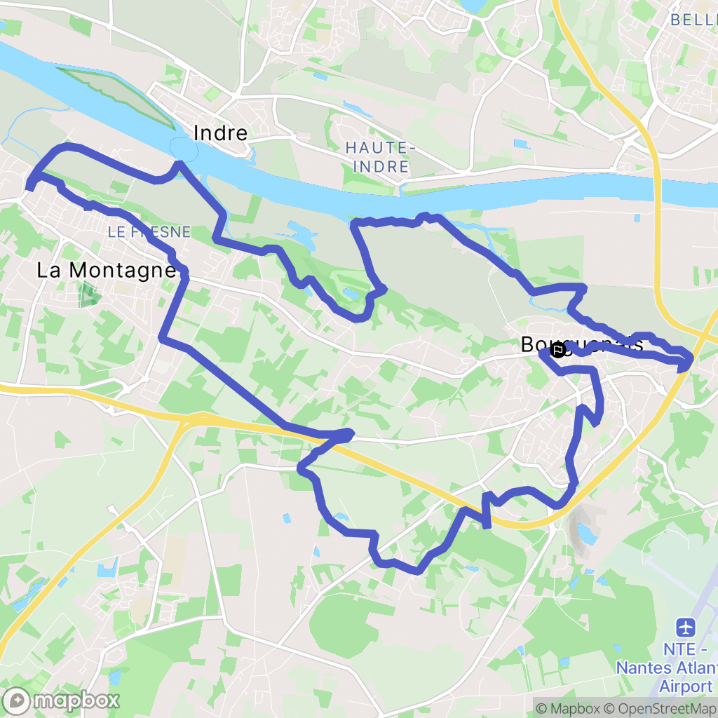 Bouguenais : carte du parcours de randonnée - France
