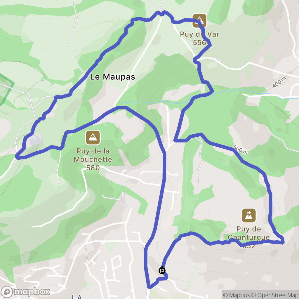 Clermont-Ferrand : carte du parcours de randonnée - France