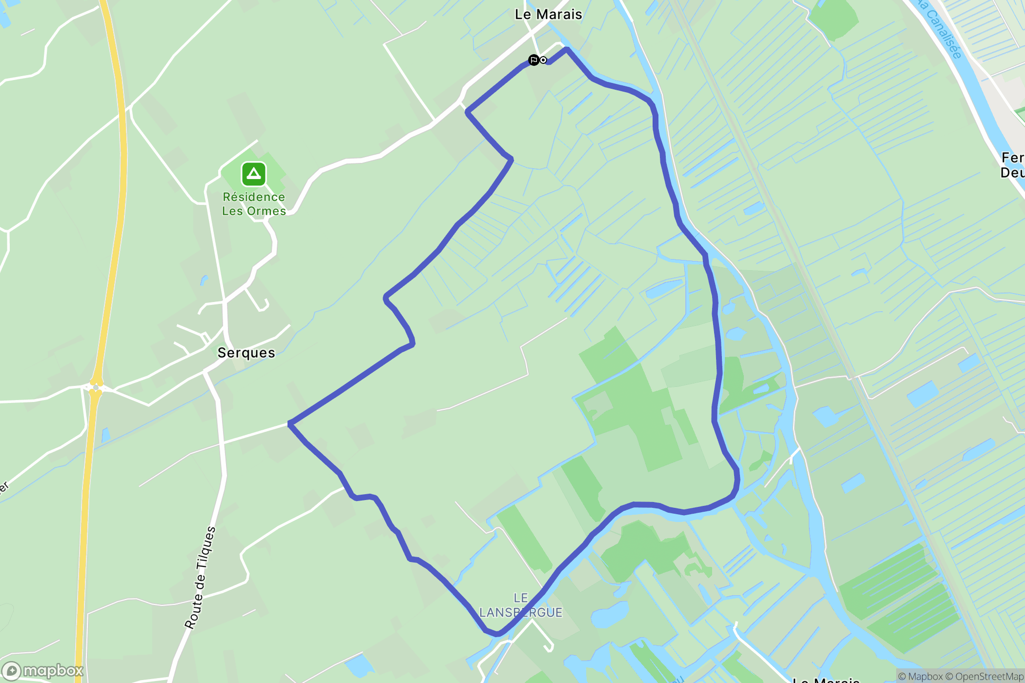 Serques : carte du parcours de randonnée - France