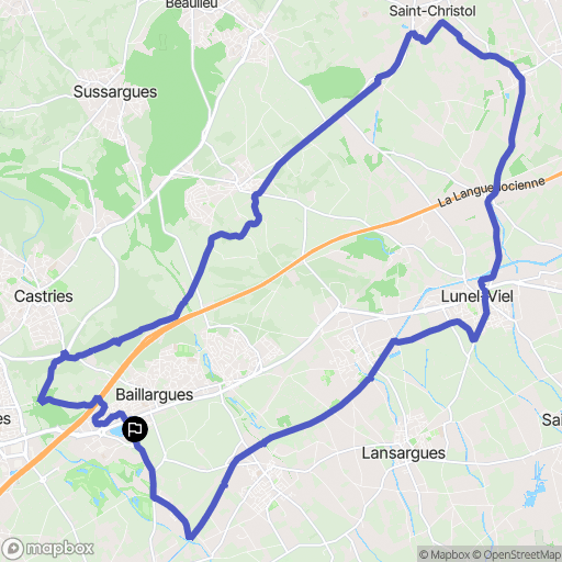 Baillargues : carte du parcours de randonnée - France