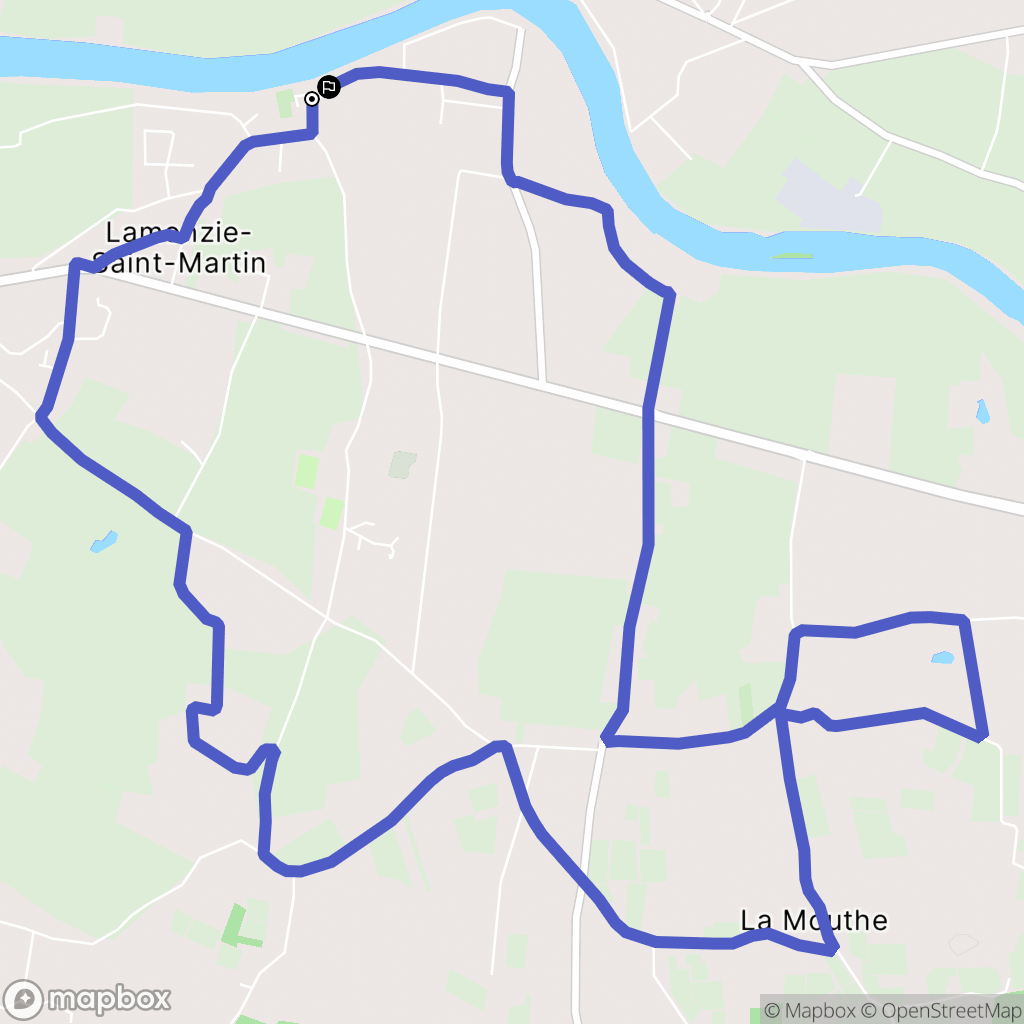 Lamonzie-Saint-Martin : carte du parcours de randonnée - France