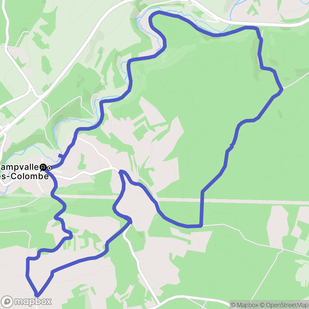 Dampvalley-lès-Colombe : carte du parcours de randonnée - France