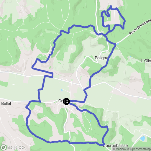 Grignols : carte du parcours de randonnée - France