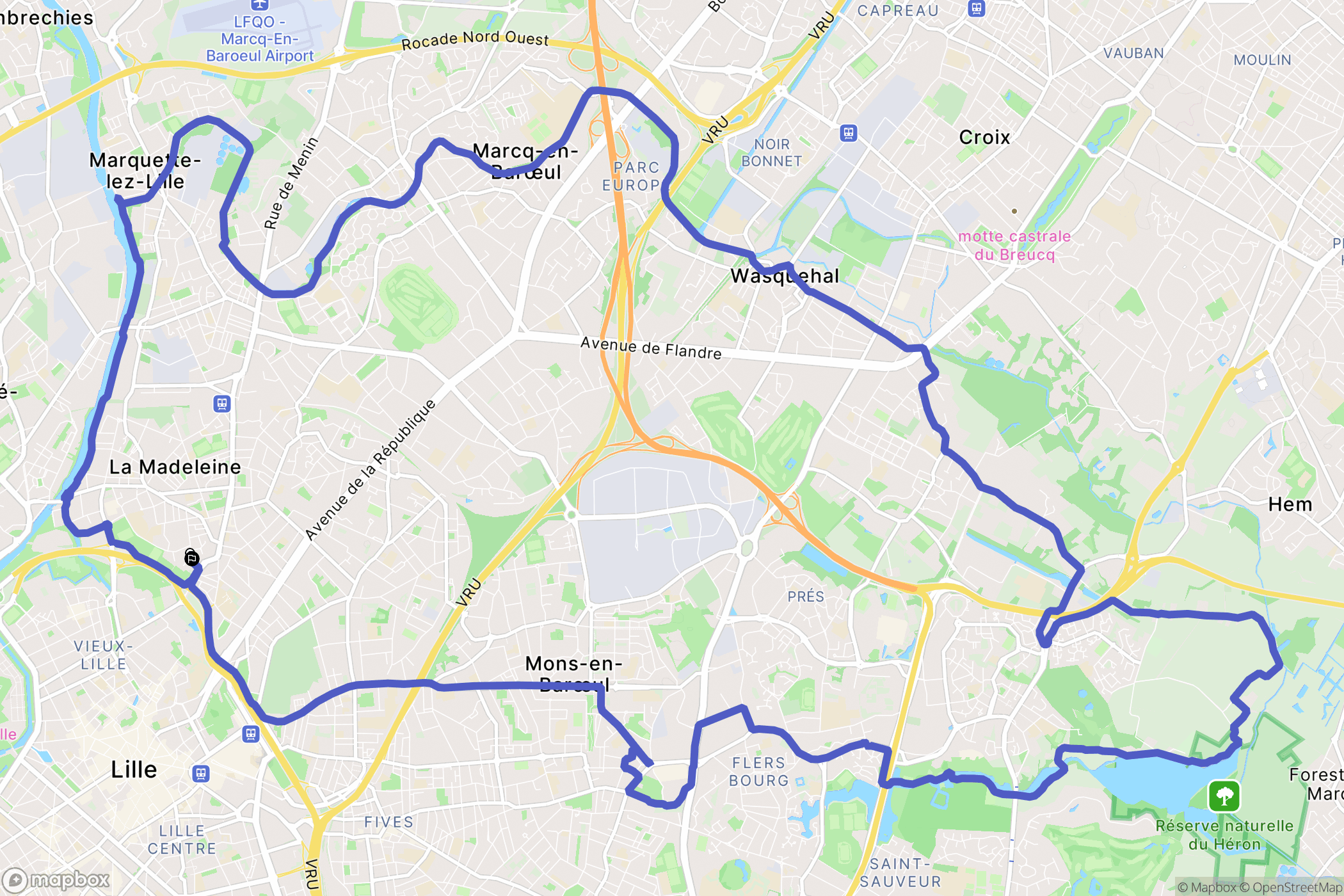La Madeleine : carte du parcours de randonnée - France