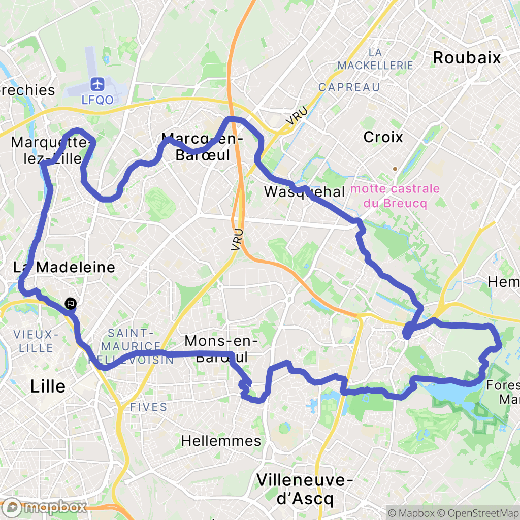 La Madeleine : carte du parcours de randonnée - France