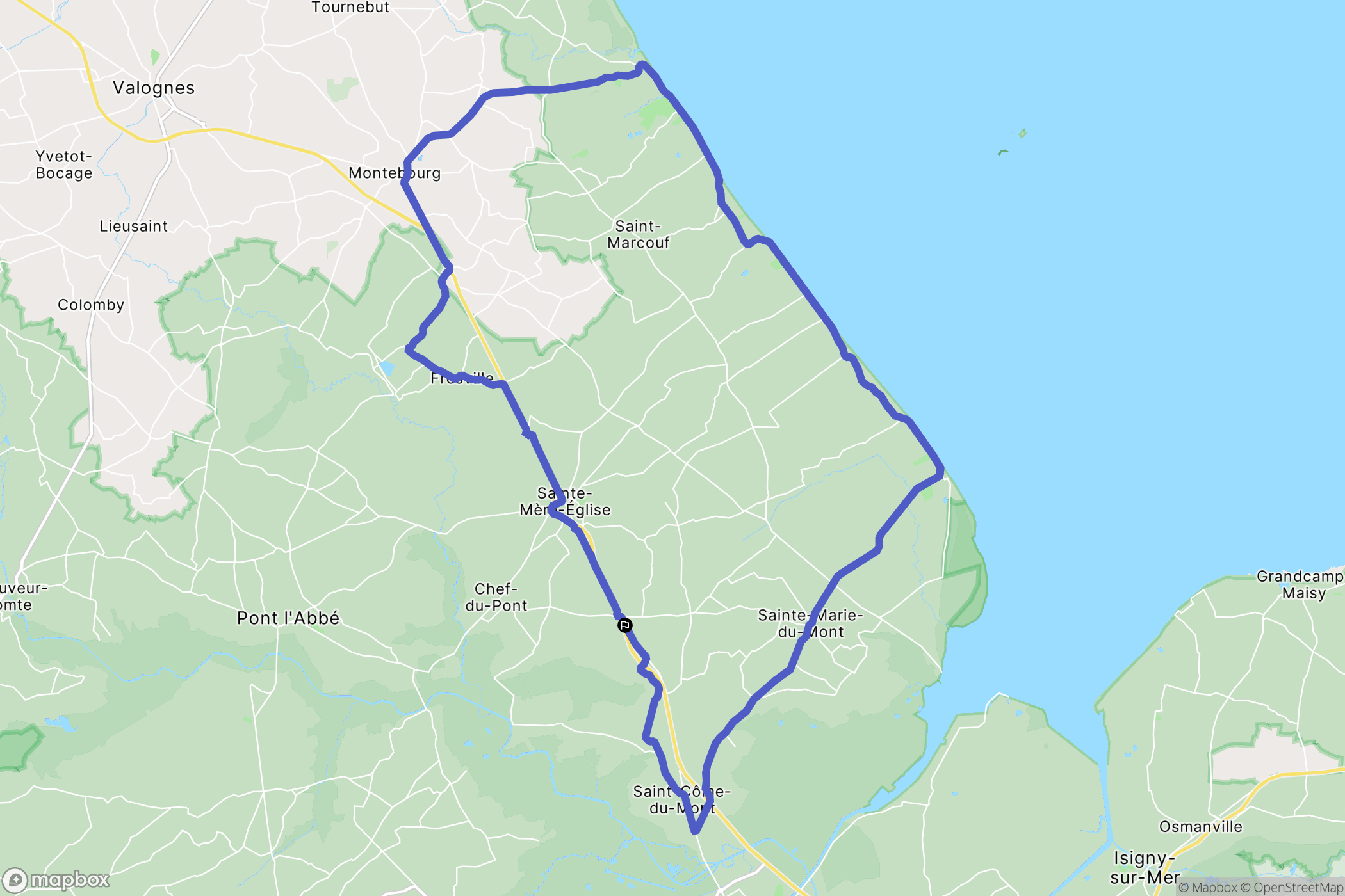 Blosville : carte du parcours de randonnée - France