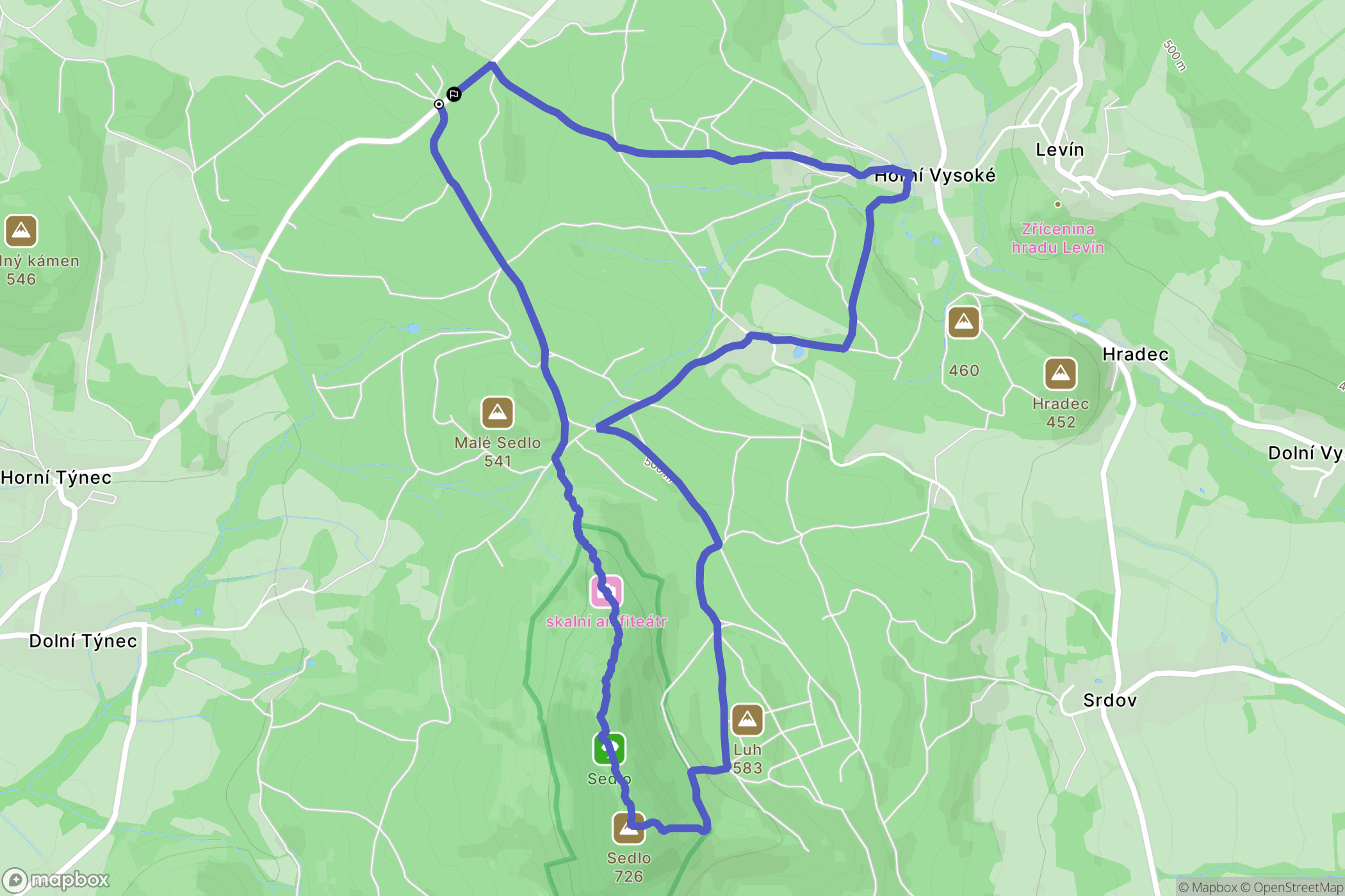 Lovečkovice: mapa trasy - Czechia