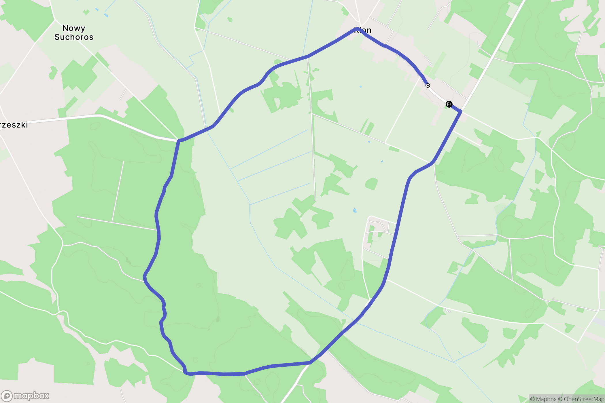Klon: mapa trasy - Poland